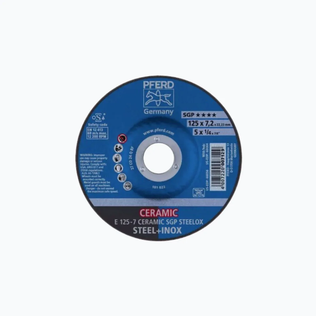 Disque à ébarber Pferd Ø 125x7.2mm Ceramic SGP Steelox