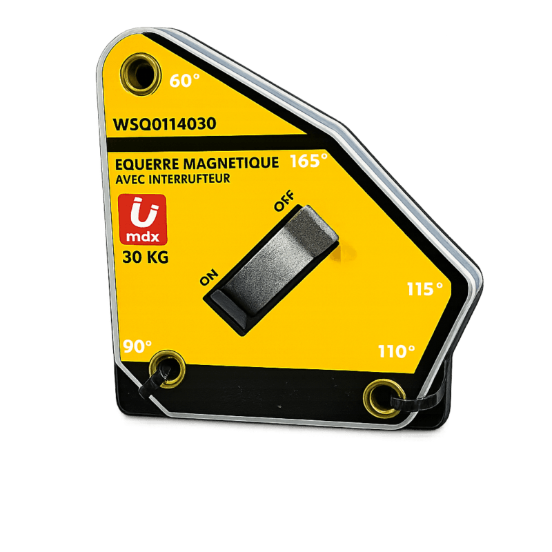 Equerre magnétique 2 angles avec bouton switch on off  force 40 kg  45° 90°